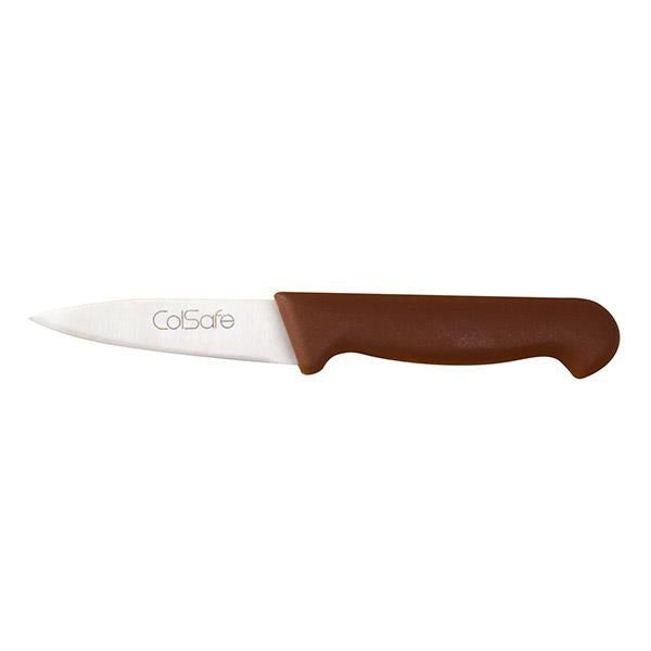 COLSAFE PARING KNIFE 3in 8cm BROWN