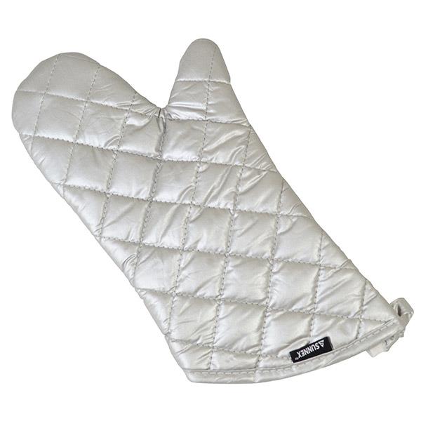GREY SILICONE OVEN MITT 17in