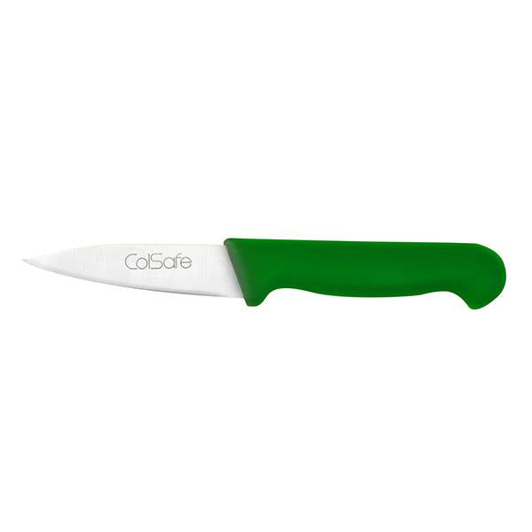COLSAFE PARING KNIFE 3in 8cm GREEN