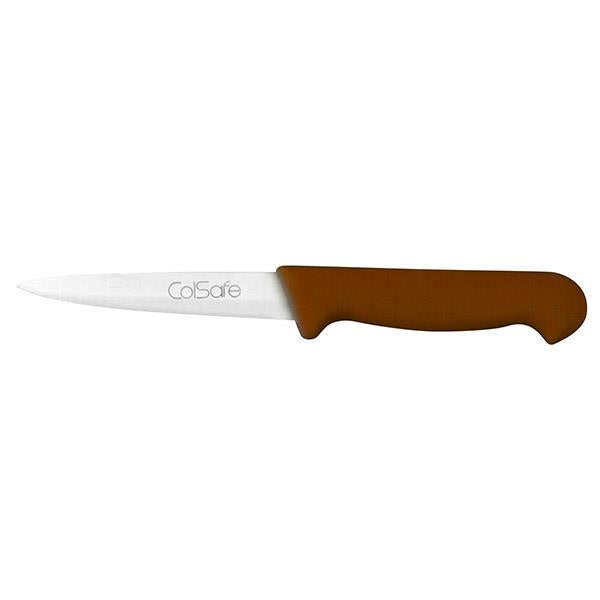 COLSAFE VEGETABLE KNIFE 4in 9.5cm BROWN