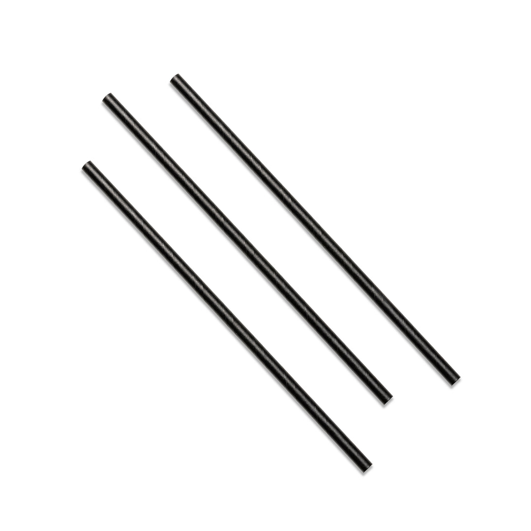 Straight Jumbo Straw Paper (200x6mm/8") Black