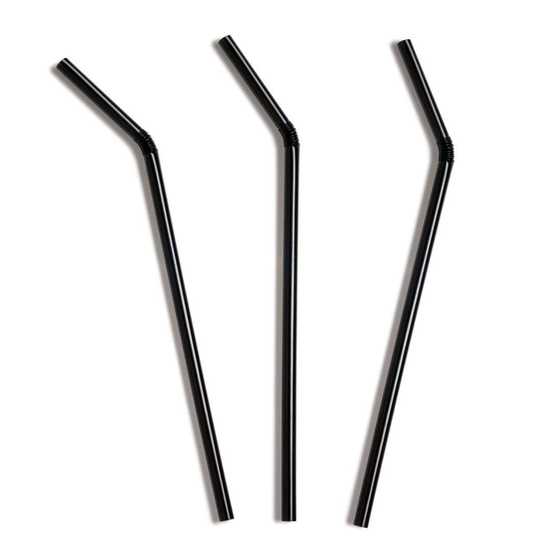 Flexible Straw PLA (200x6mm/8") Black Biodegradable