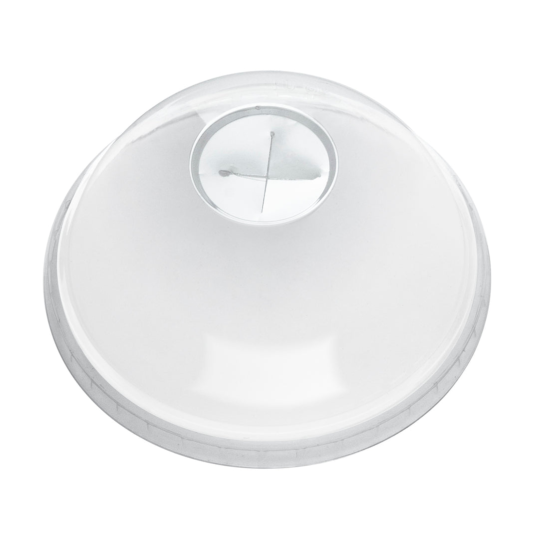 Clear Dome Lid with Cross Hole for Smoothie Cup RPET (95mm)