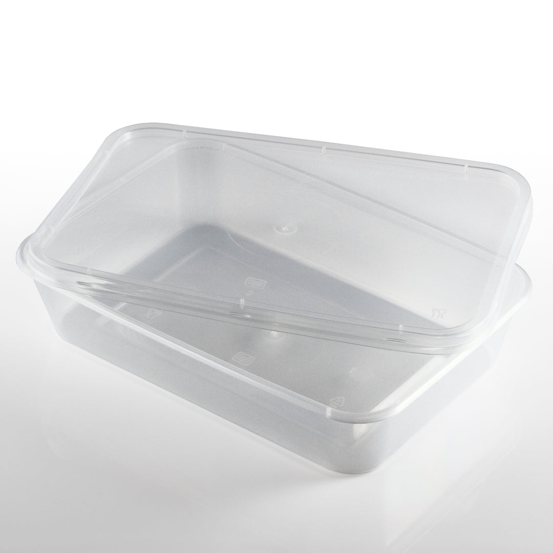 Standard Microwave Container Rectangle PP (500ml/18oz) Clear