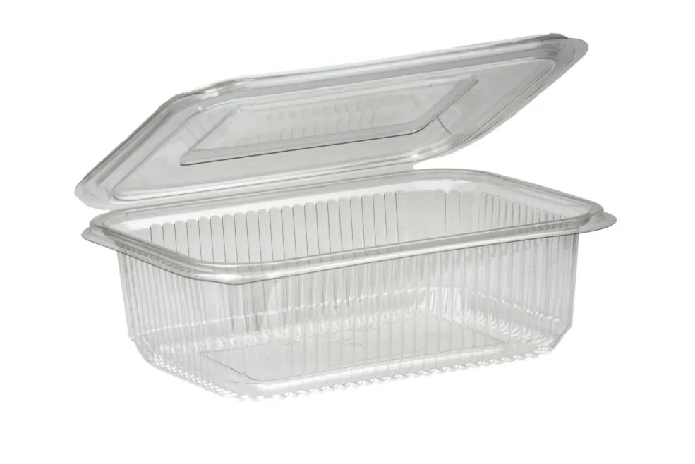 1250cc Rectangular Hinged Lid Salad Container