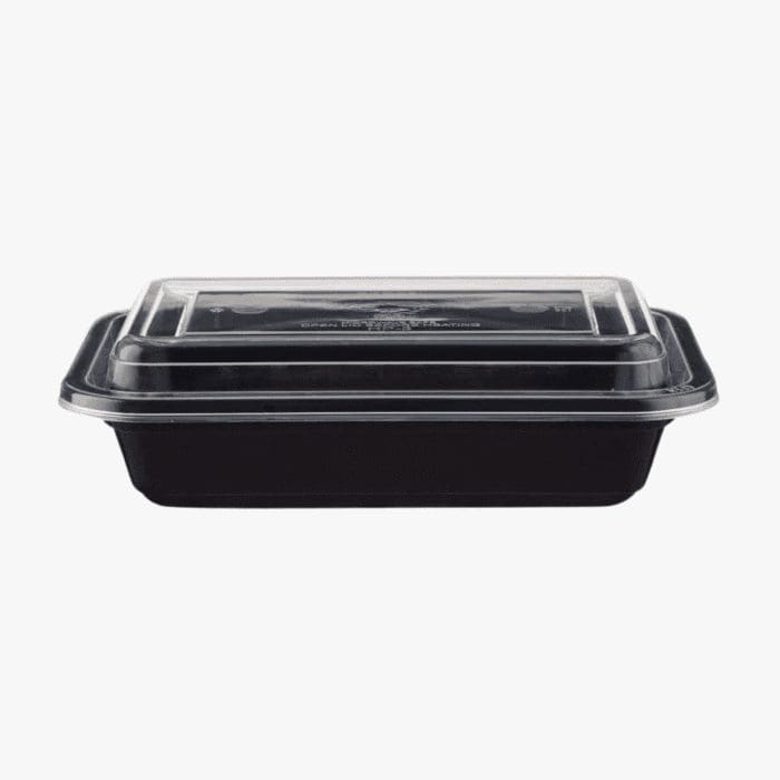 Microwave Cont Rectangle PP (1648ml/58oz)Black Base/Lid