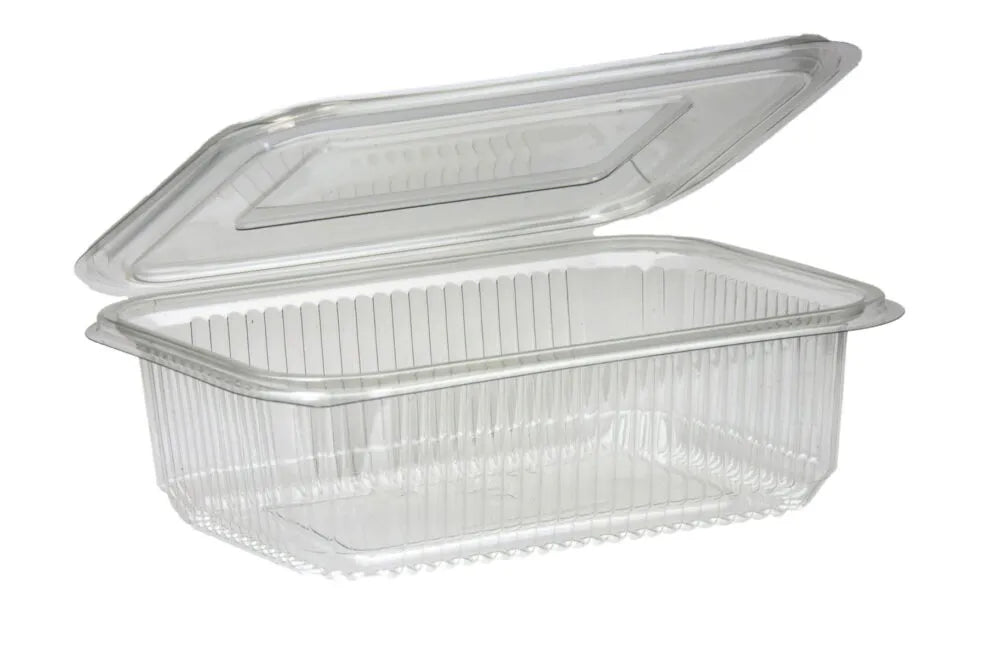 1500cc Rectangular Hinged Lid Salad Container