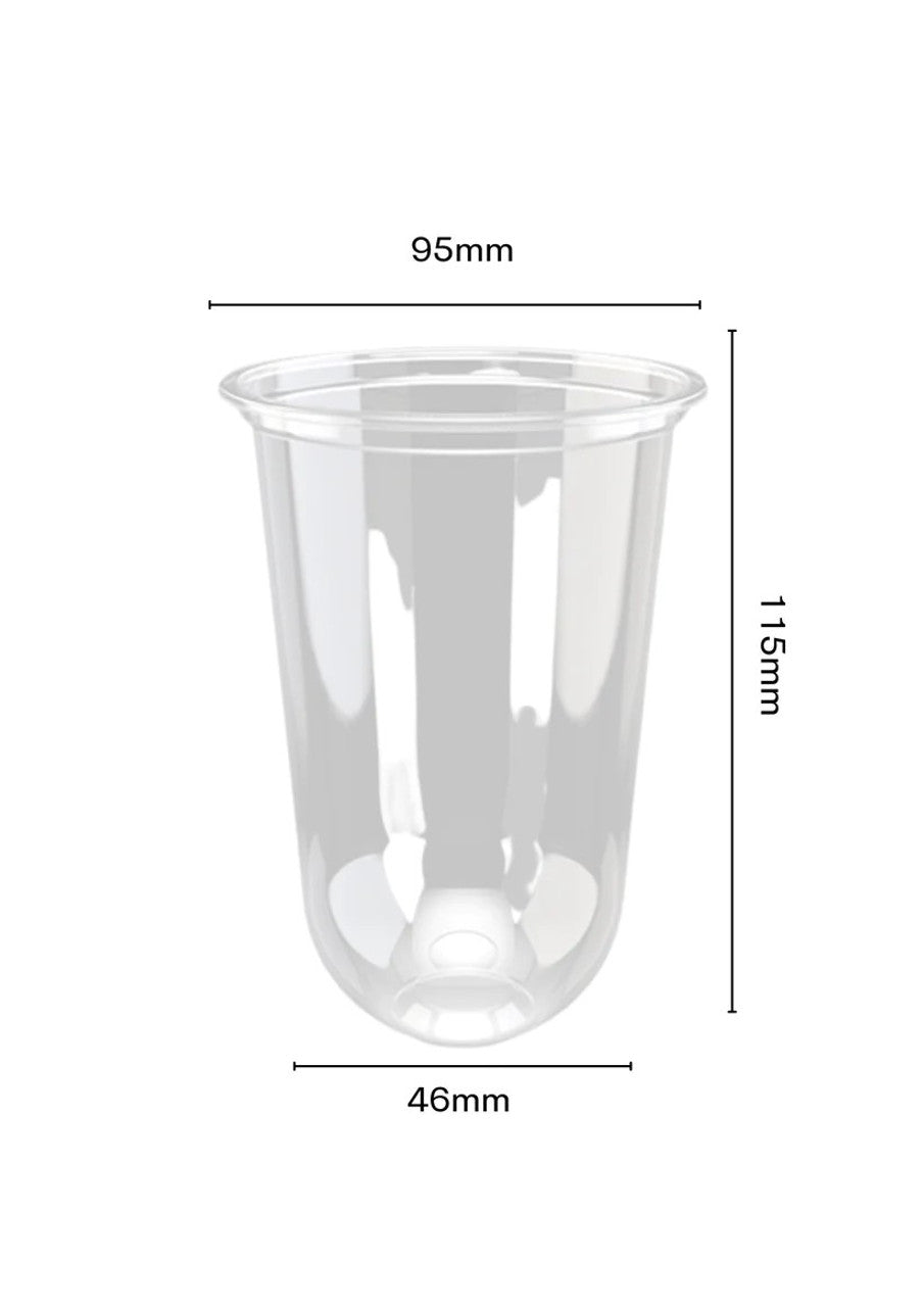 500ML Bubble tea 90mm U Shape Chubby PP CUPS