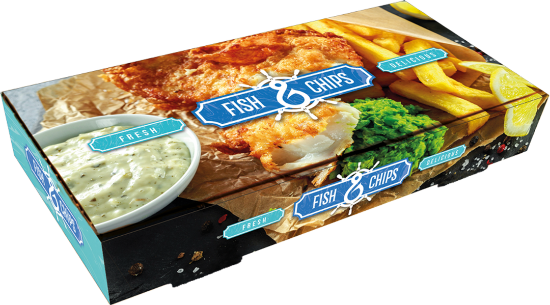 Small Cardboard Fish & Chips Boxes 9"