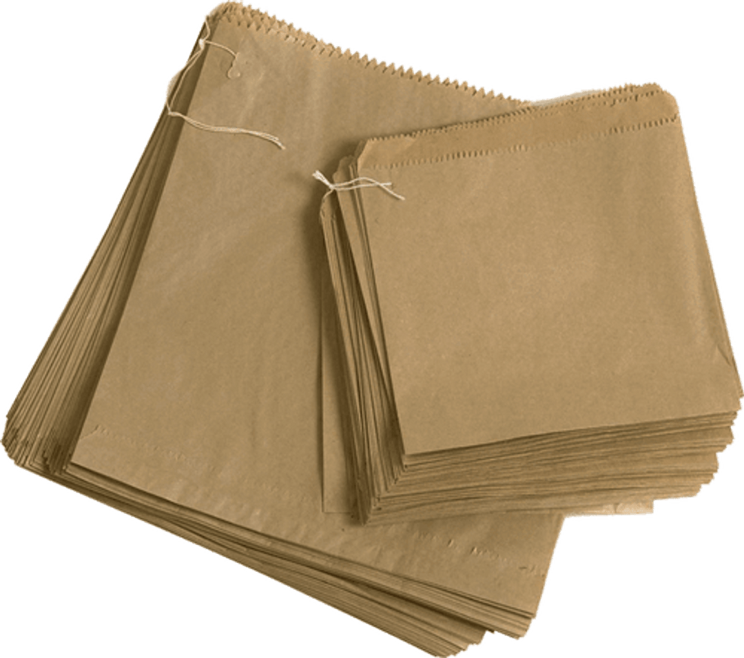 10"x10" Ribbed Glazed Kraft Strung Bags
