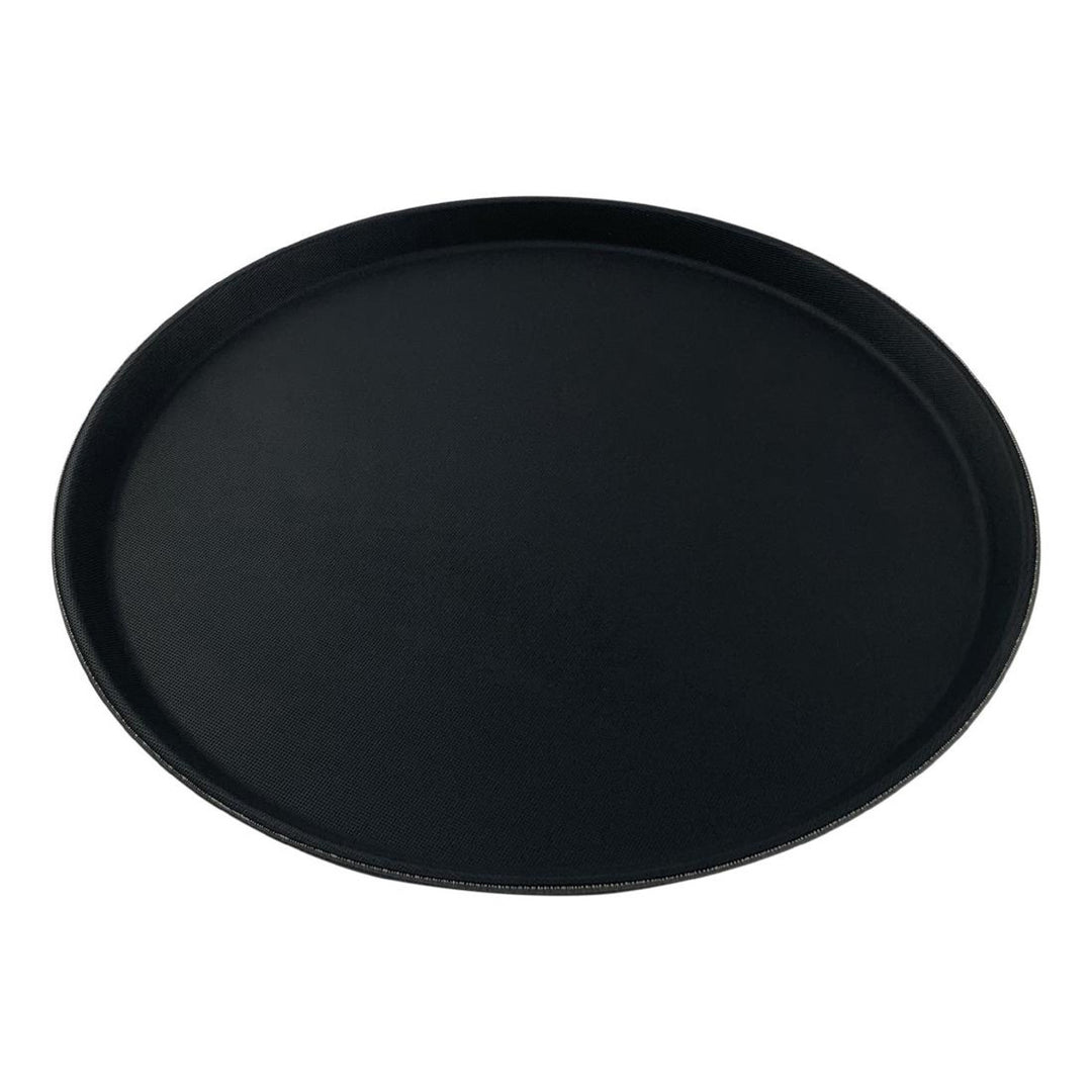 11" Round Black Non Slip Tray