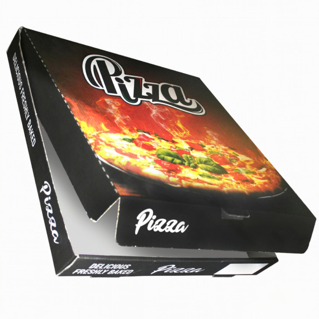 12" Black printed Pizza Box