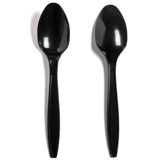 Black Premium Reusable PS (170mm/6.7") Dessert Spoon