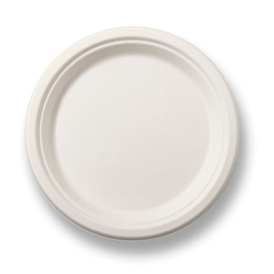 Bagasse Plate Round (225mm/9") White (TP3)