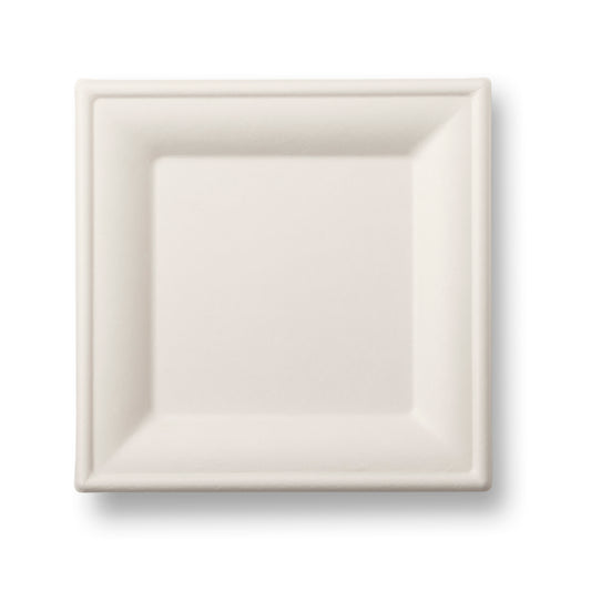 Bagasse Plate Square (254mm/10") White