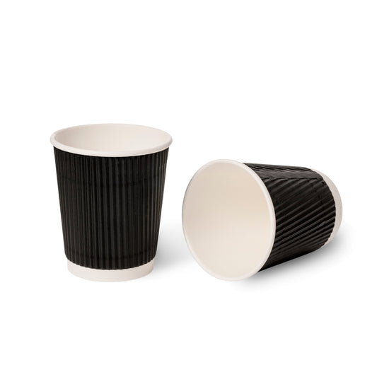 Triple Wall (Ripple) Hot Drink Cup (227ml/8oz) Black