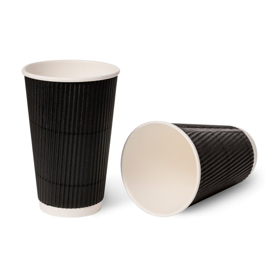 Triple Wall (Ripple) Hot Drink Cup (453ml/16oz) Black