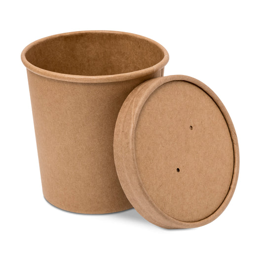 Paper Soup Cup+Lid (453ml/16oz) Kraft