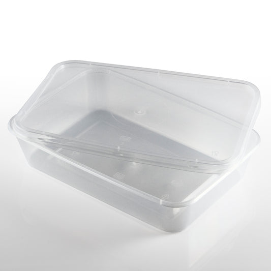 Standard Microwave Container Rectangle PP (500ml/18oz) Clear