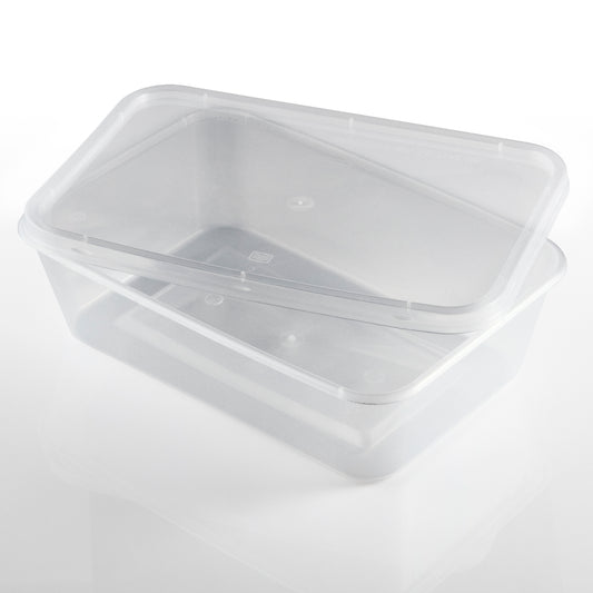 Standard Microwave Container Rectangle PP (650ml/23oz) Clear