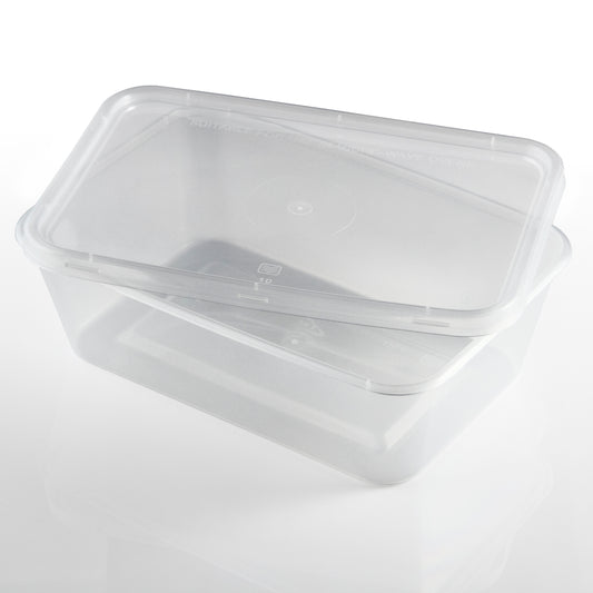 Standard Microwave Container Rectangle PP (750ml/26oz) Clear