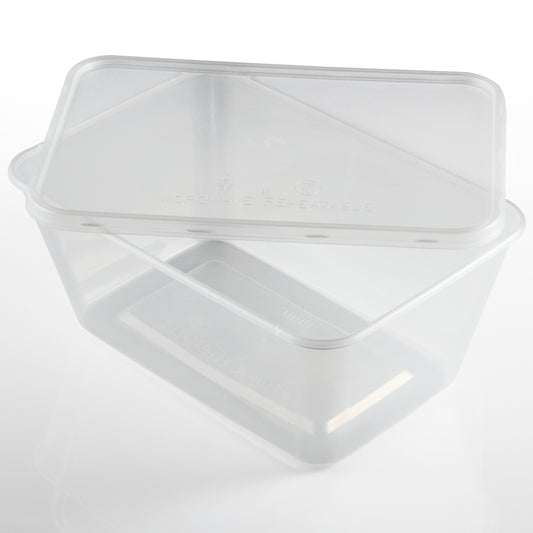 Standard Microwave Container Rectangle PP (1000ml/35oz) Clear