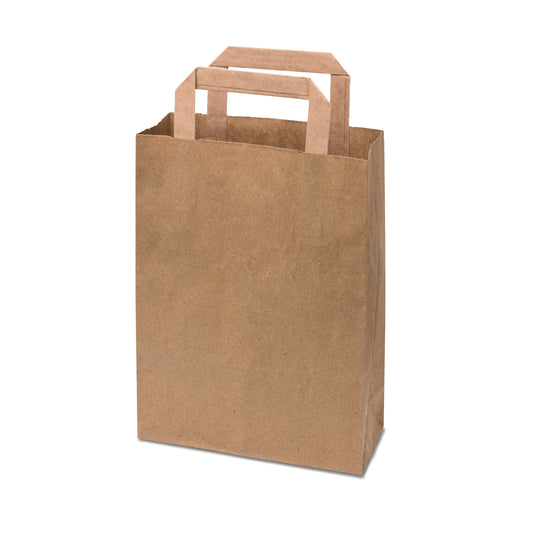 Small Brown Int Handle Paper Bag (190x80x250mm/7x3x10")