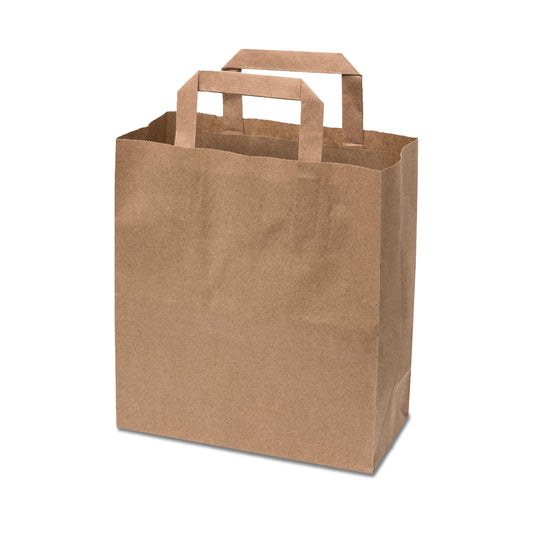 Medium Brown Int Handle Paper Bag (220x100x240mm/9x4x9")