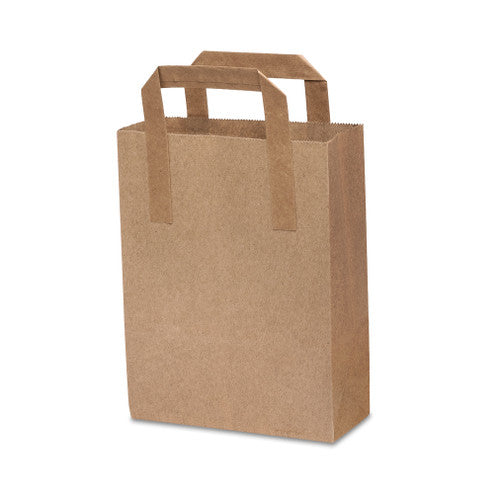 Medium Brown Ext Handle Paper Bag (220x100x240mm/9x4x9")