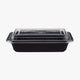 Microwave Container Rectangle PP (456ml/16oz)Black Base/Lid