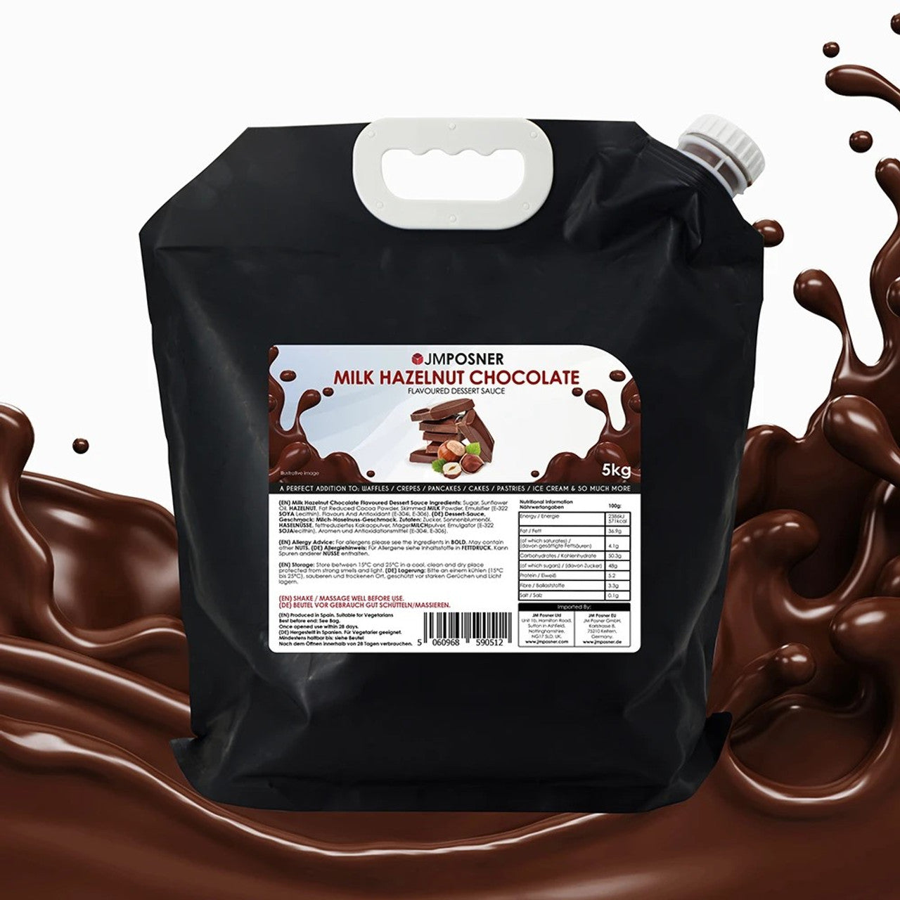 Liquid Milk Hazelnut Chocolate Sauce 5KG Bag