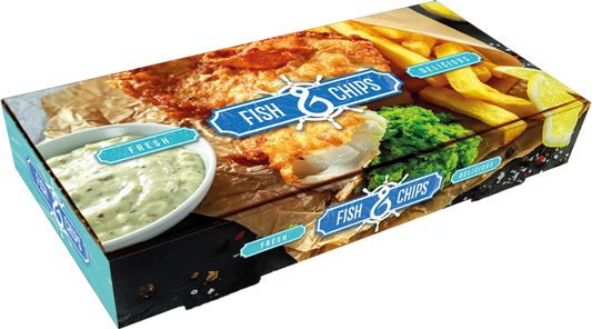 Small Cardboard Fish & Chips Boxes 9"