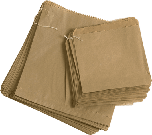 8"x8" Ribbed Glazed Kraft Strung Bags