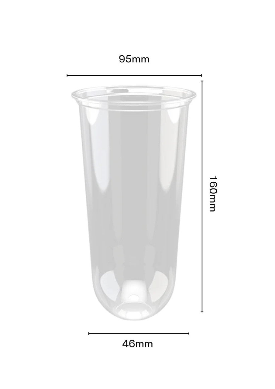 700ML Bubble tea 95mm U Shape Chubby PP CUPS