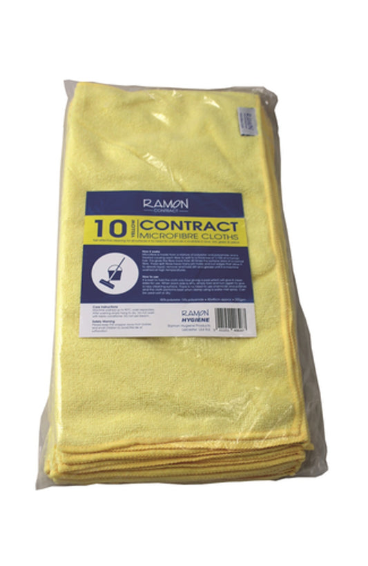 Yellow Microfibre Cloths 40 x 40cm