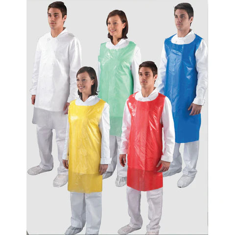 White Disposable Polythene Aprons On A Roll