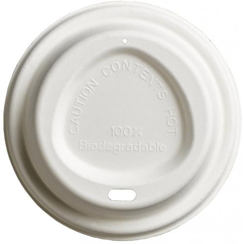 Bagasse Sip Through Domed Lids (227ml/8oz) White