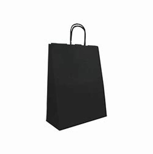 Medium Black Twisted Handle Kraft Bags