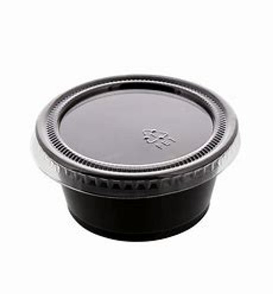 Black & Clear Portion Pot+Lid Round PP+RPET (44ml/1.5oz)