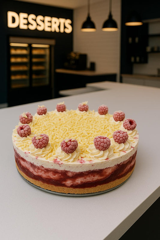 Large Raspberry & White Chocolate Cheesecakes