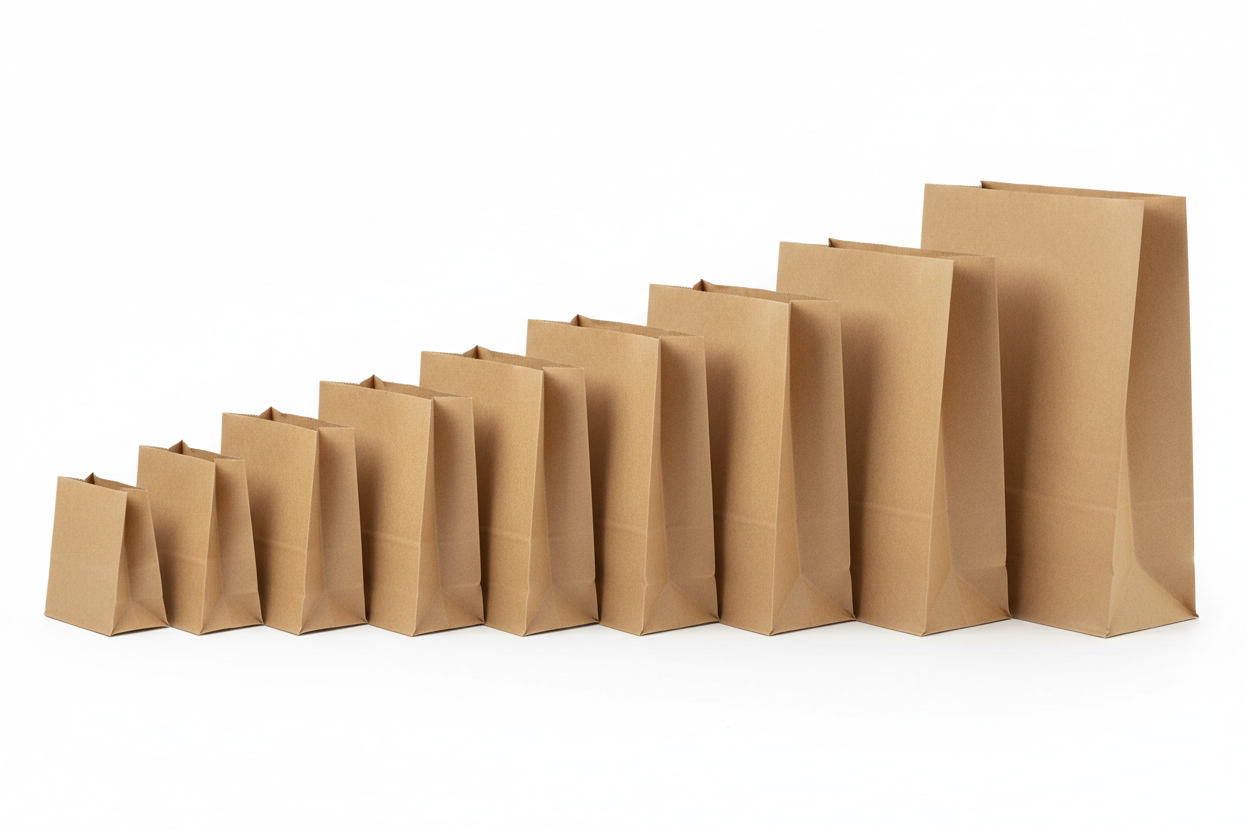 brown paper grab bag with no handles 9 sizes 