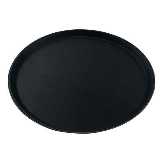 11" Round Black Non Slip Tray