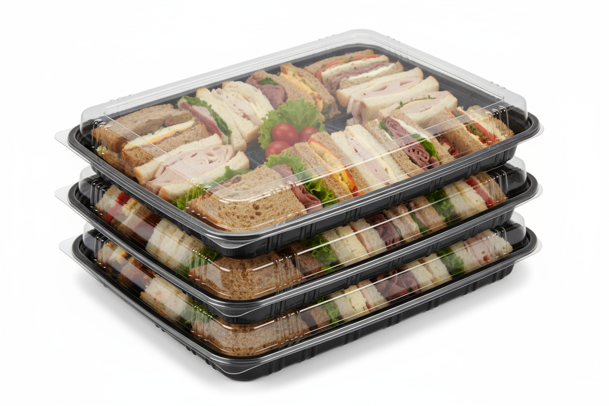 disposable sandwich platters with lids