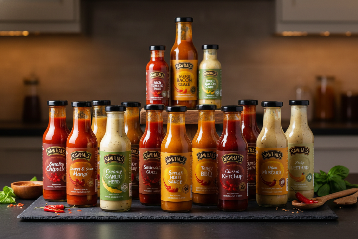 generate an image with all the nawhals sauces