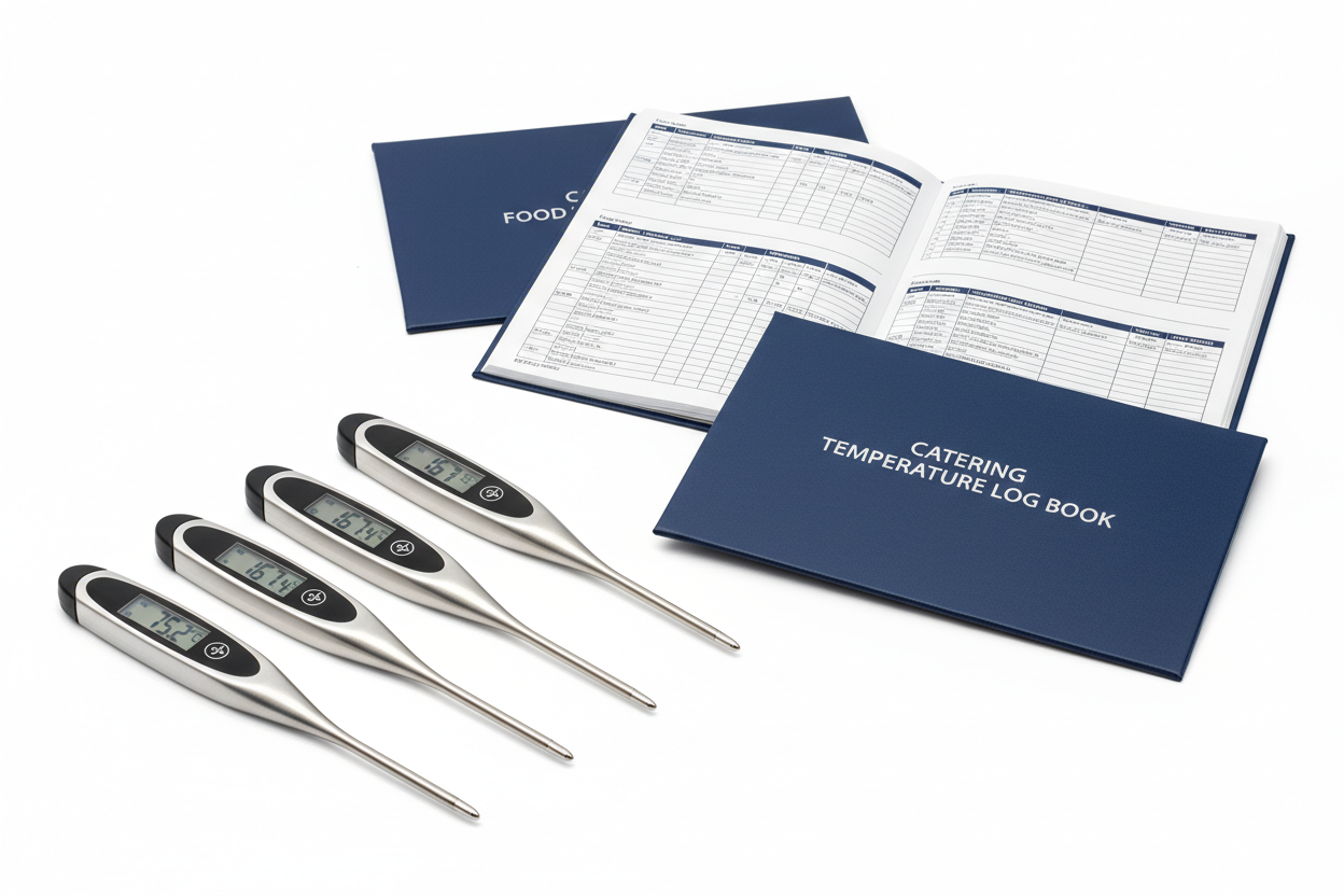 professional food Thermometers and temperature log books  