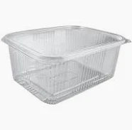 2000cc Rectangular Hinged Lid Salad Container