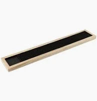 Deluxe Black Rubber Bar Mat With Wooden Frame 24" x 4"