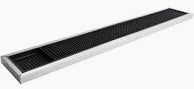 Deluxe Black Rubber Bar Mat With Stainless Steel Frame 24" x 4"